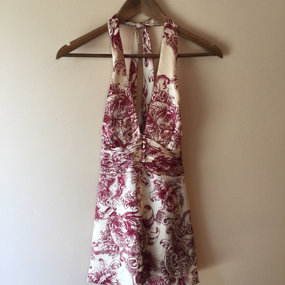 BCBGMaxAzria Silk Halter Top